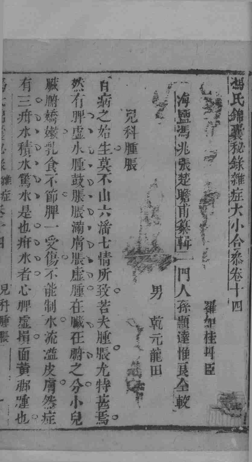 冯氏锦囊秘录杂症大小合叅  卷14  1